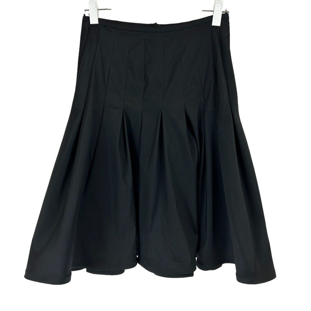 Tadashi Shoji Skirt Womens Size 6 Black Pleated Knee A Line Puff Modern Party